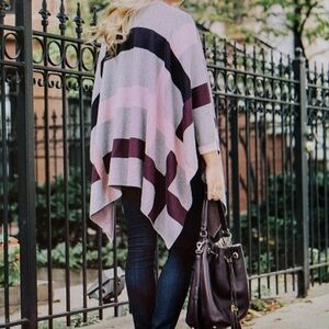 NWT Talbots waterfall cape One Size Gray/Plum/Pink/Purple